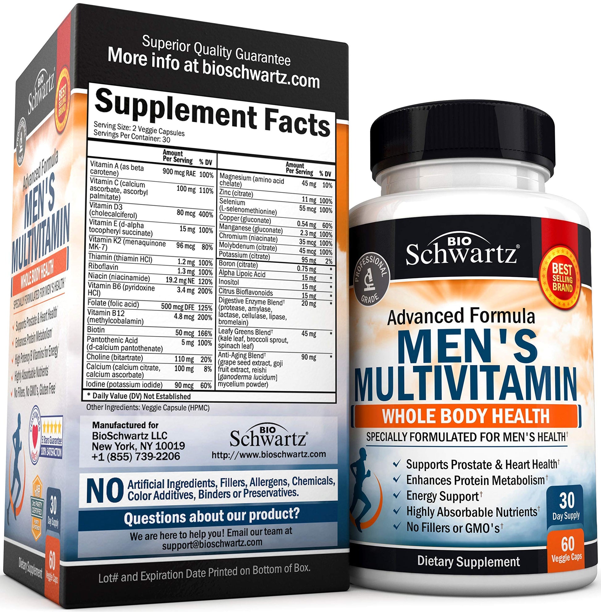 Paquete de multivitaminas para hombres de BioSchwartz