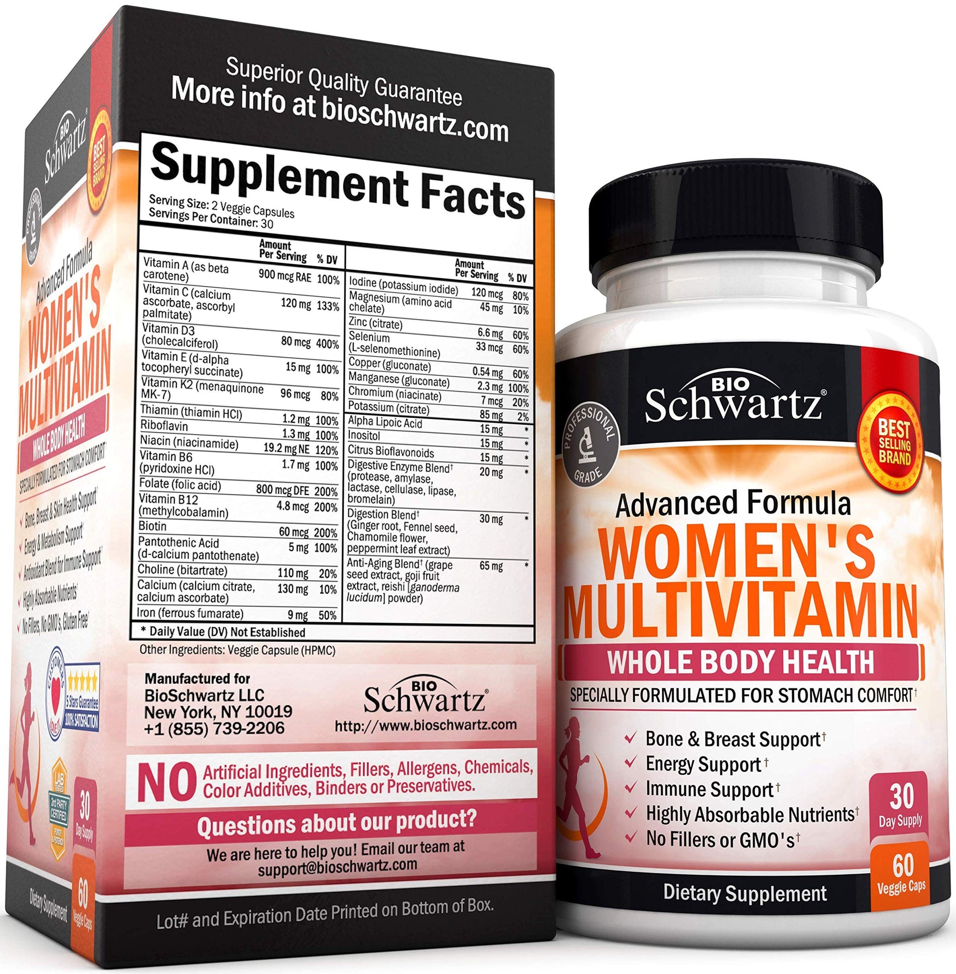 Paquete completo de multivitaminas para mujeres de BioSchwartz