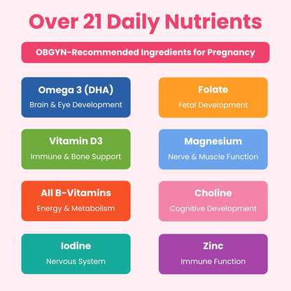 Paquete de multivitaminas y probióticos para mujeres embarazadas