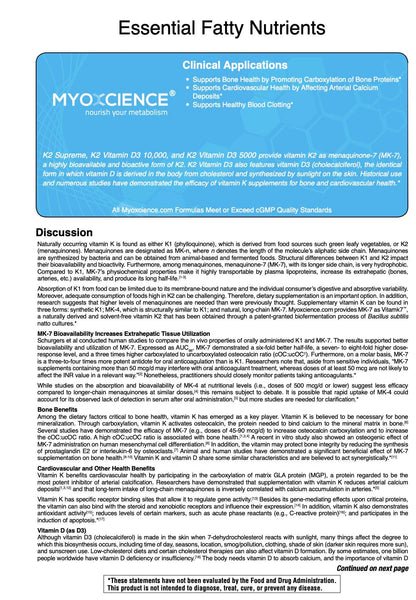 Paquete Myoxcience vitaminas D3 y K2 MK-7 para huesos