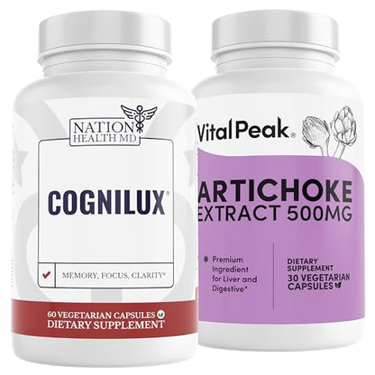 Paquete NATION HEALTH MD Cognilux y Vital Peak Alcachofa
