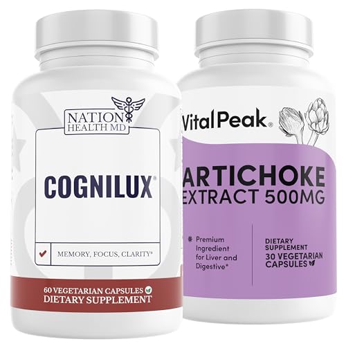 Paquete NATION HEALTH MD Cognilux y Vital Peak Alcachofa