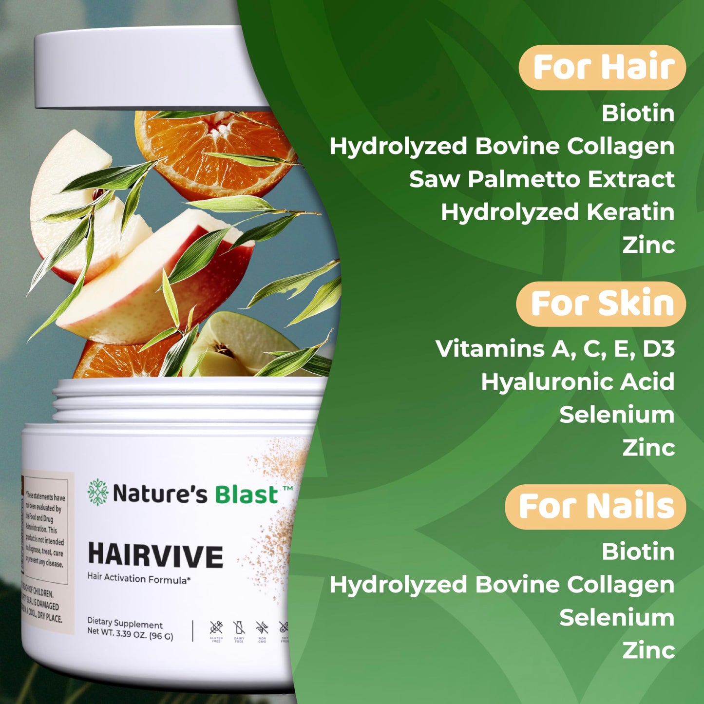Paquete de NATURES BLAST HairVive y Vital Peak Vein Care