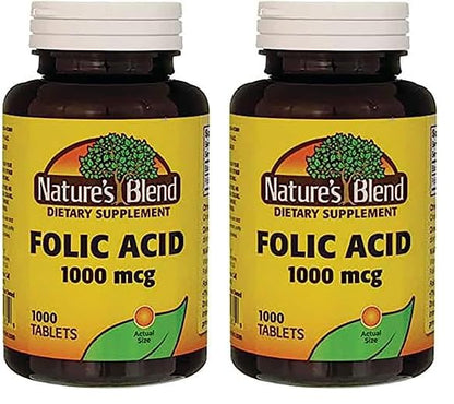 Paquete de Nature's Blend Ácido Fólico 1000 mcg