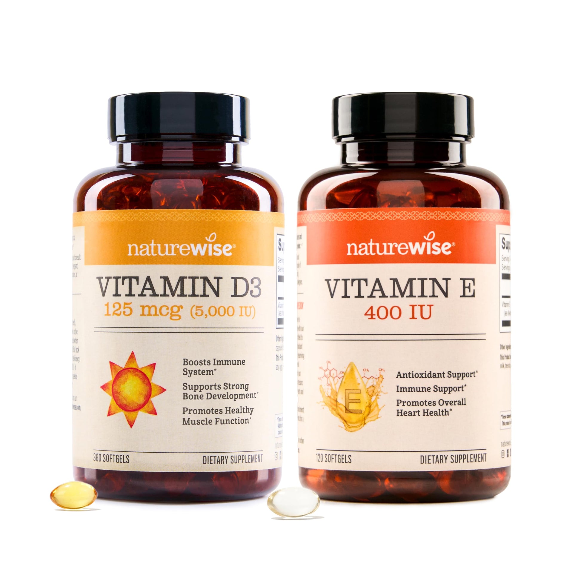 Paquete NatureWise vitaminas D3 5000 UI y E 400 IU para salud y bienestar