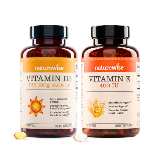 Paquete NatureWise vitaminas D3 5000 UI y E 400 IU para salud y bienestar