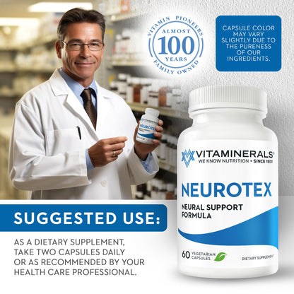 Paquete Neurotex Vitaminerals apoyo sistema nervioso y estrés