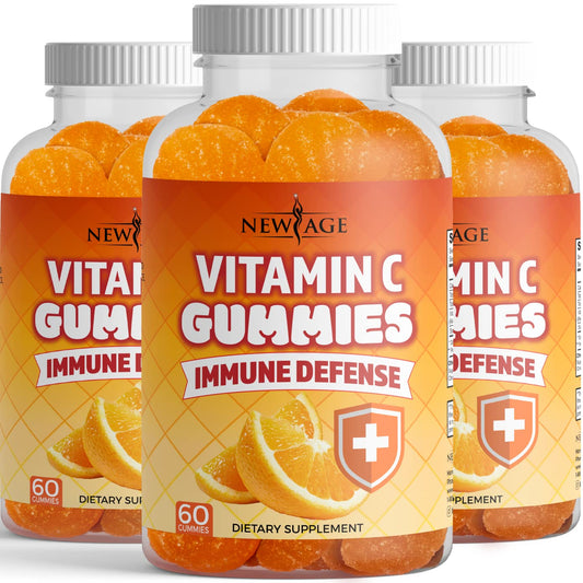 Paquete NEW AGE gomitas vitamina c sabor naranja 180 unidades