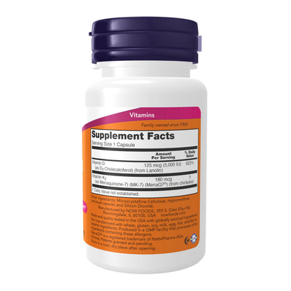 Paquete NOW Foods Mega D-3 MK-7 apoyo huesos cardiovascular