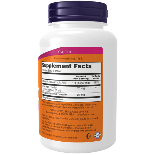 Paquete NOW suplementos vitamina C antioxidante 100 tabletas