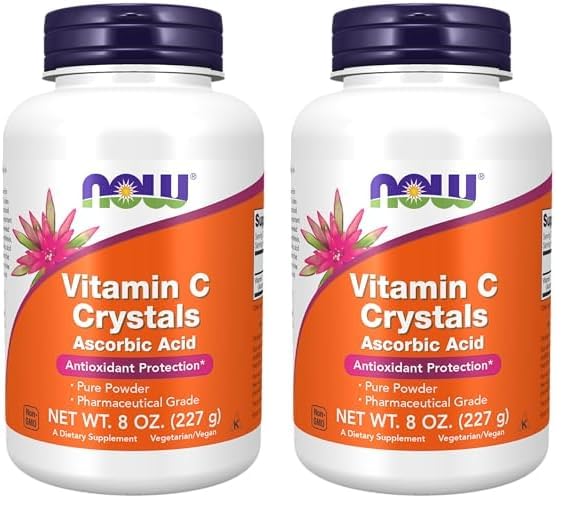Paquete NOW vitamina C cristales en polvo antioxidante 8 oz