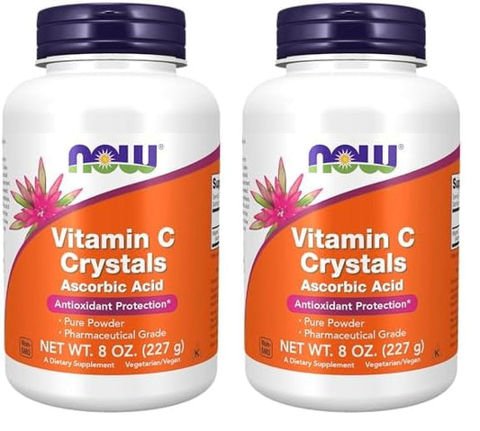 Paquete NOW vitamina C cristales en polvo antioxidante 8 oz