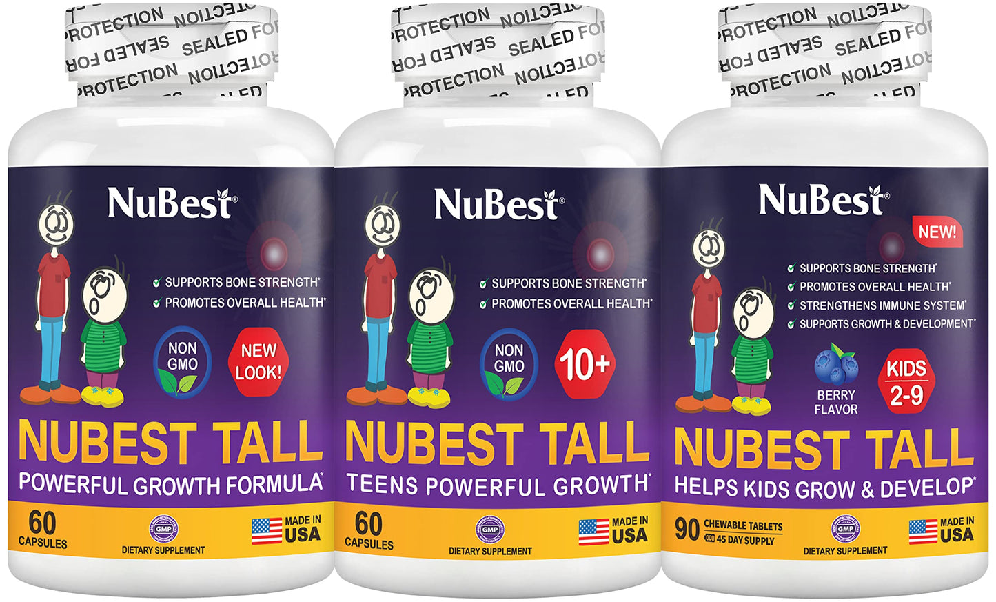 Paquete NuBest Tall 3 productos para crecimiento en altura infantil