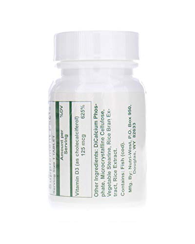 Paquete Nutri-West Hi D3 vitamina D3 5000 IU 120 tabletas