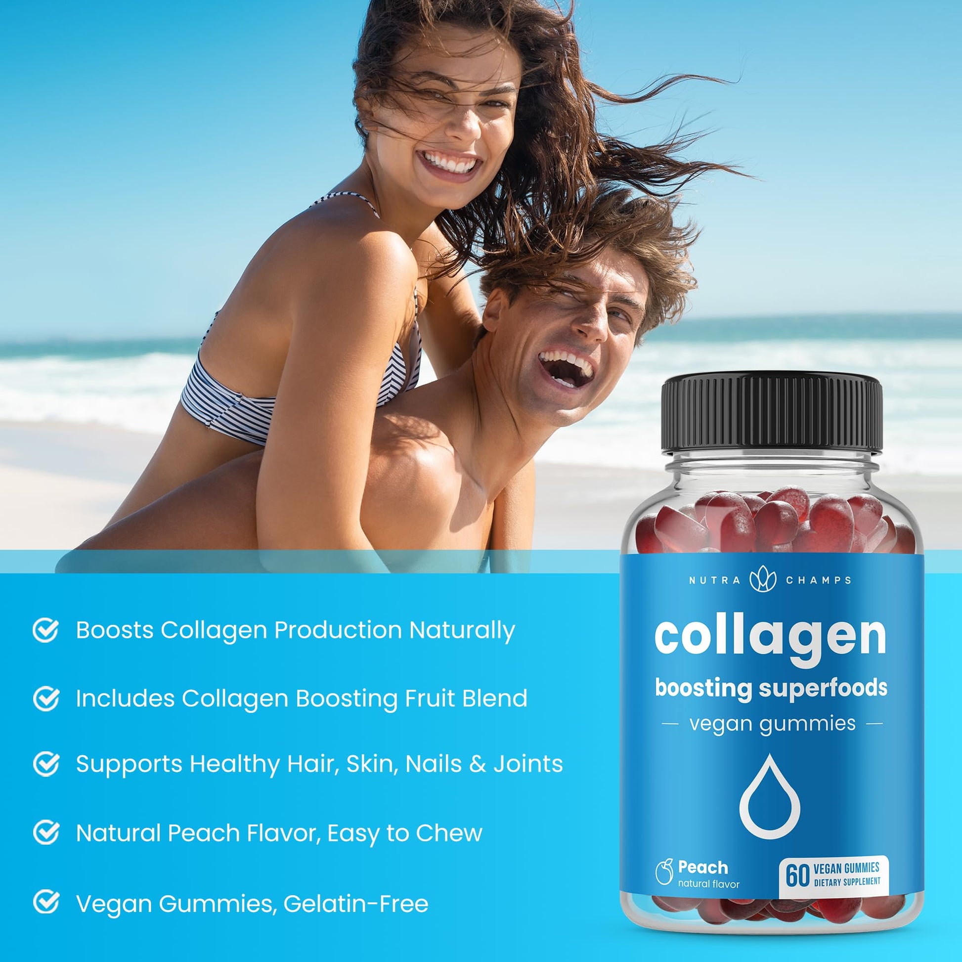 Paquete nutricional para cabello piel uñas NutraChamps
