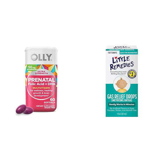 Paquete OLLY multivitamínico prenatal gotas alivio gases bebé