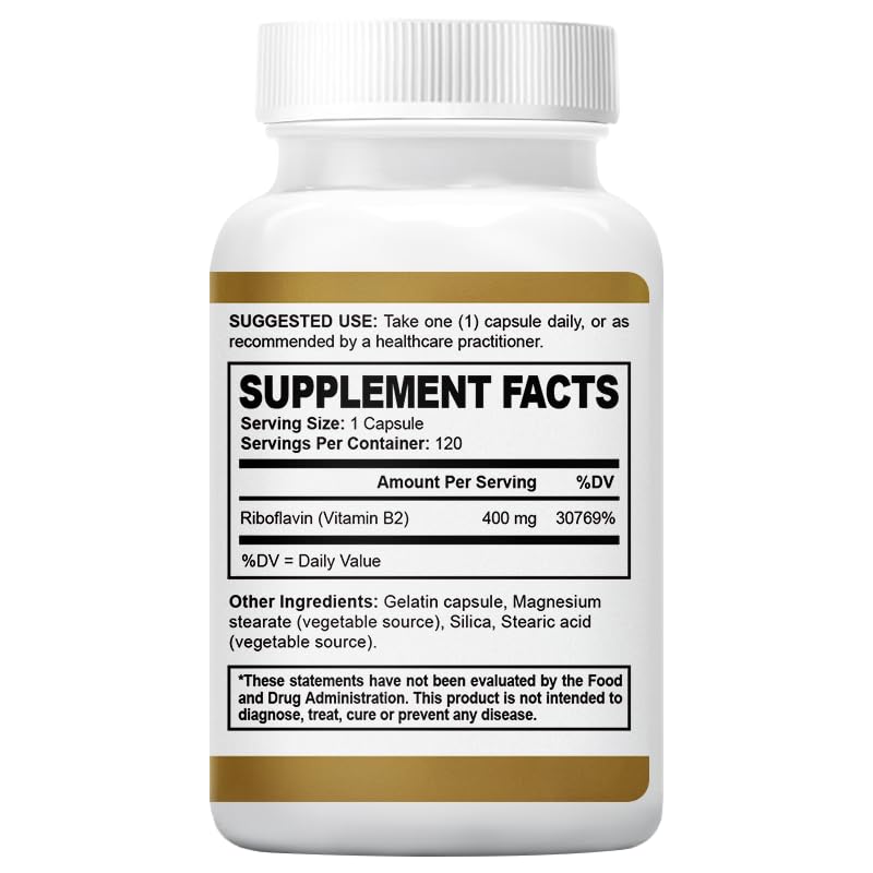 Paquete Oppuland vitamina B2 riboflavina 120 cápsulas vegetales