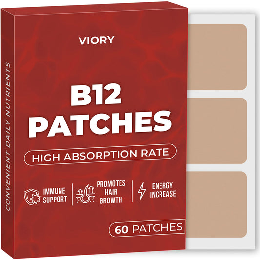 Paquete de parches Viory B12 naturales para energía