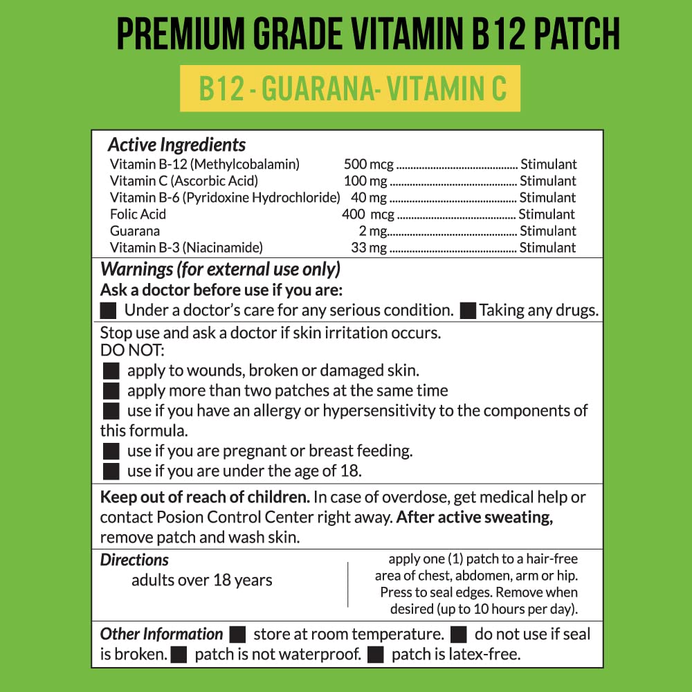 Paquete parches VitaPatch vitamina B12 30 días