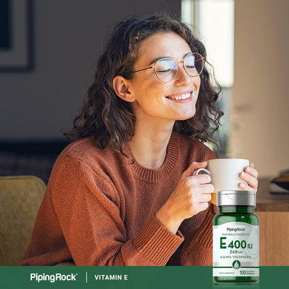Paquete Piping Rock Vitamina E 400 UI 100 cápsulas blandas