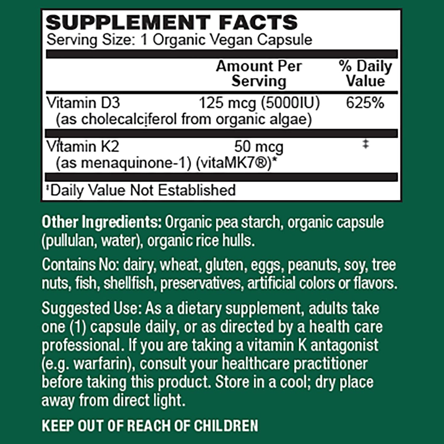 Paquete PlantFusion Vitamina D3 + K2 soporte salud