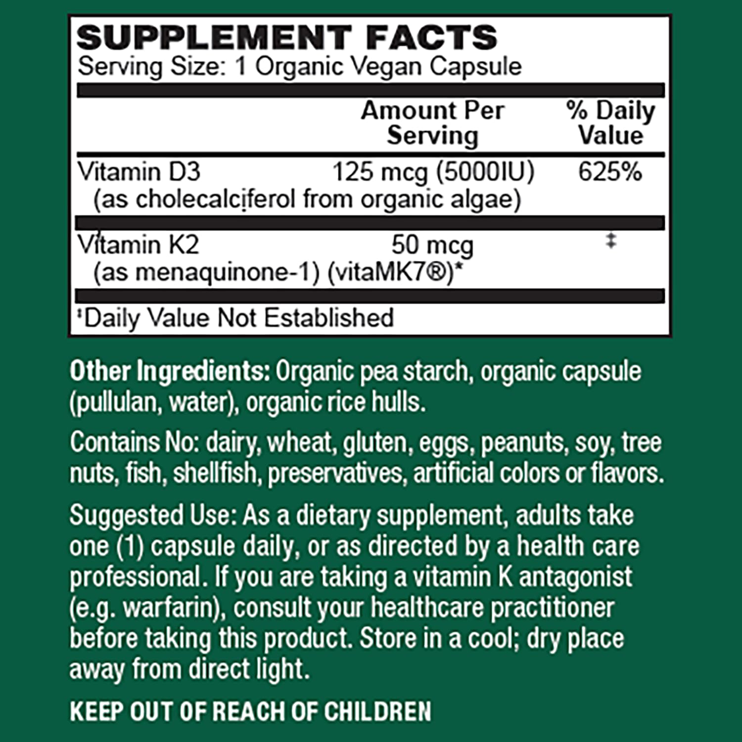 Paquete PlantFusion Vitamina D3 + K2 soporte salud