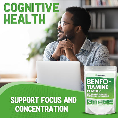 Paquete polvo benfotiamina vitamina B1 XPRS Nutra