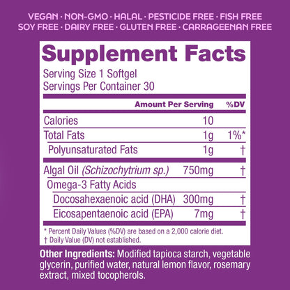 Paquete de polvo prenatal con DHA y multivitaminas vegano