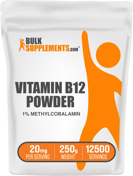 Paquete polvo vitamina b12 metilcobalamina bulkSupplements 250g