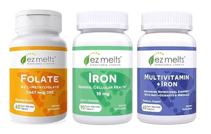 Paquete prenatal EZ Melts sin azúcar frontal