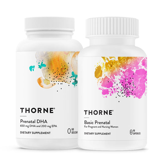 Paquete prenatal Thorne multivitamínico básico y DHA 30 dosis