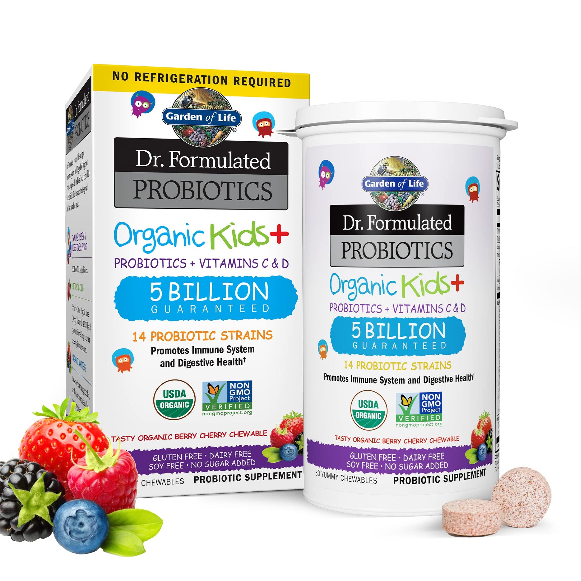 Paquete de probióticos para niños sabor berry orgánico
