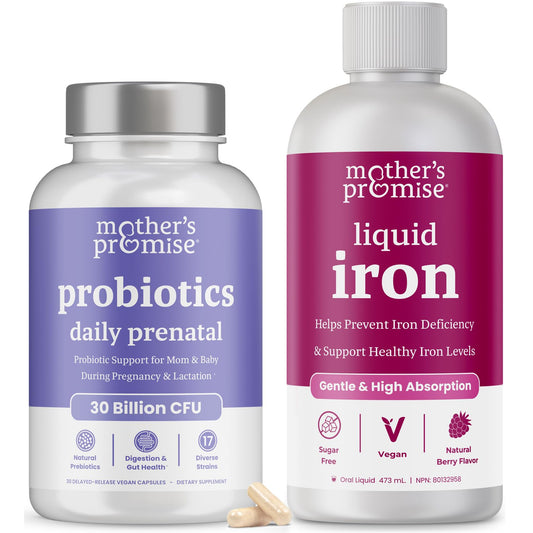 Paquete probióticos prenatales y hierro líquido Mother's Promise