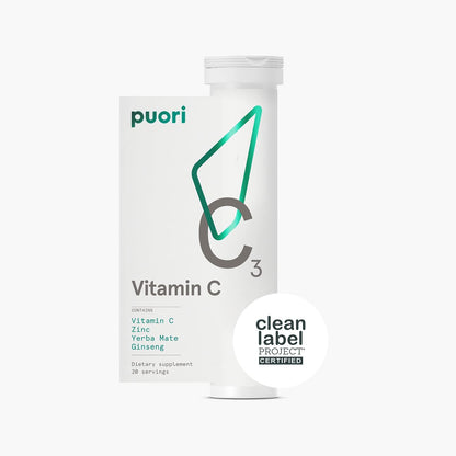 Paquete Puori C3 Vitamina C efervescente 20 tabletas