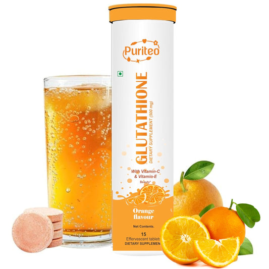 Paquete PURITEO 15 tabletas efervescentes glutatión sabor naranja