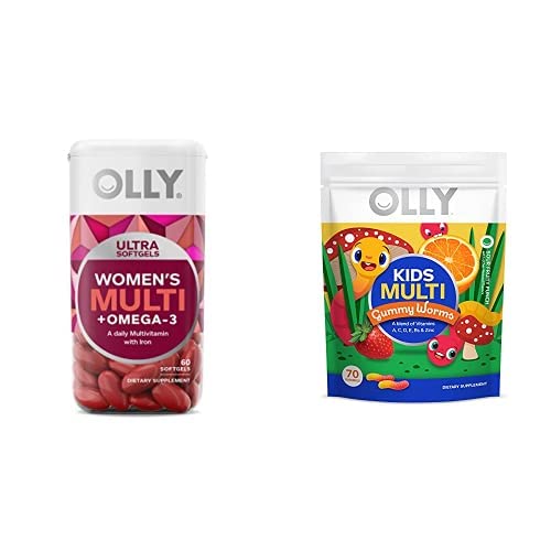 Paquete regalo Olly multivitaminas mujeres y gominolas niños.