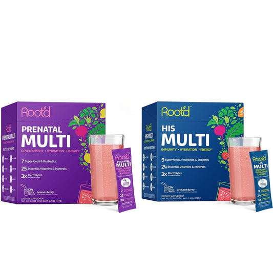 Paquete Root'd Prenatal & His Multivitamínicos