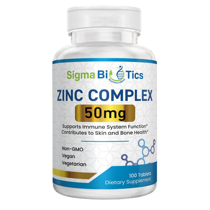 Paquete suplemento SigmaBiotics zinc 50 mg y complejo B para nervios y ánimo