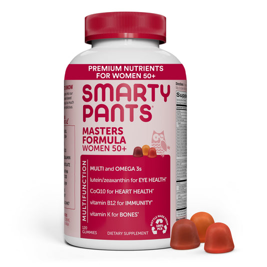Paquete de 120 gomitas SmartyPants para salud con omega-3 y vitaminas