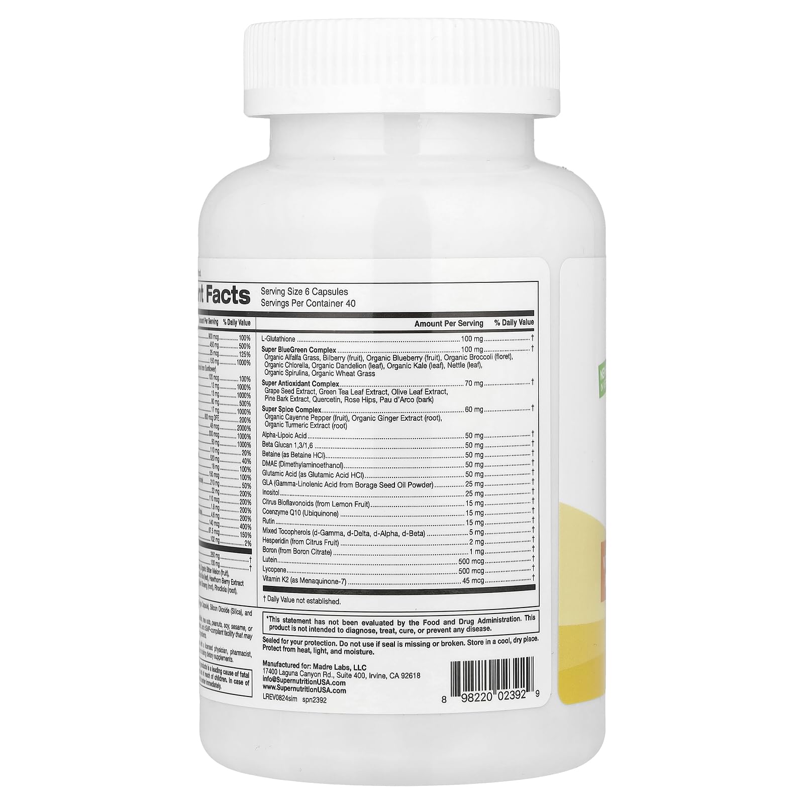 Paquete de Super Nutrition Super Immune+ Multivitamínico