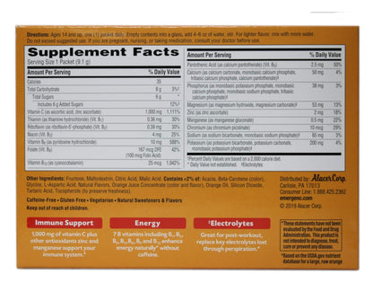 Paquete suplementario Emergen-C vitamina c 30 unidades naranja