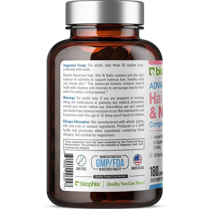 Paquete de suplemento biophix para cabello piel uñas saludables