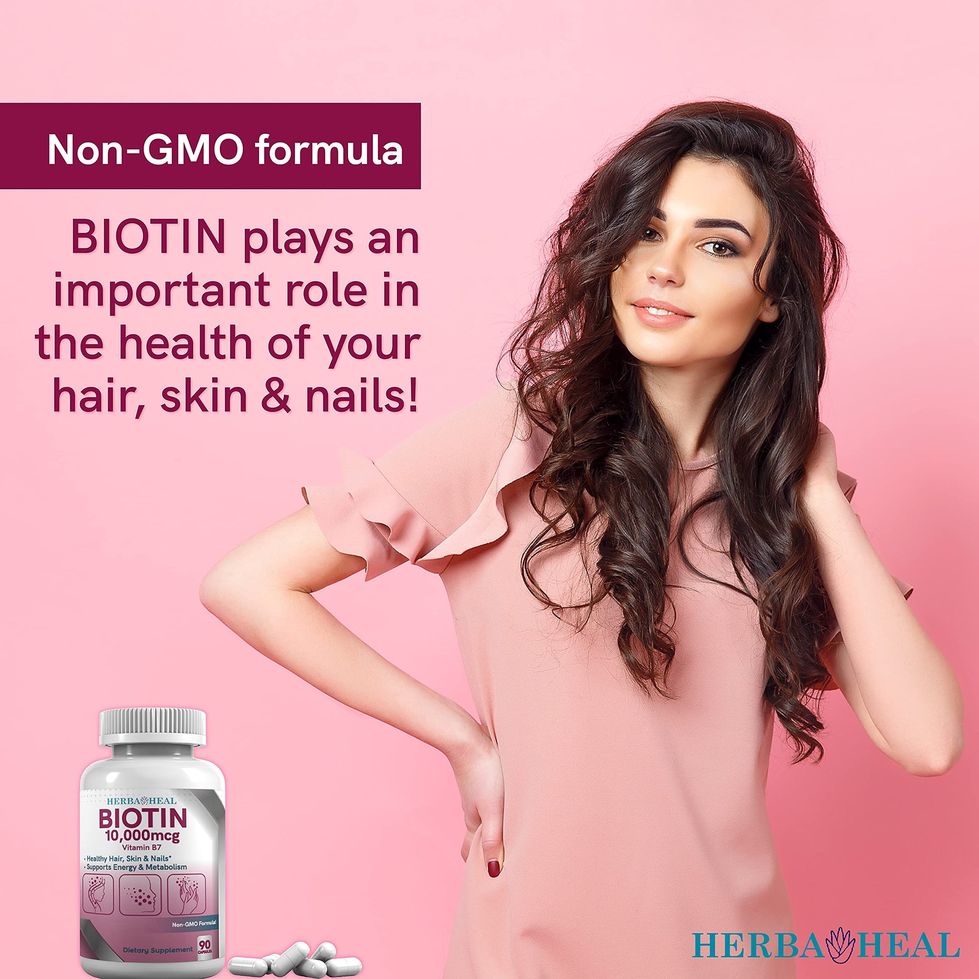 Paquete suplemento biotina 10000mcg HERBA HEAL