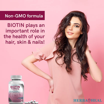 Paquete suplemento biotina 10000mcg HERBA HEAL