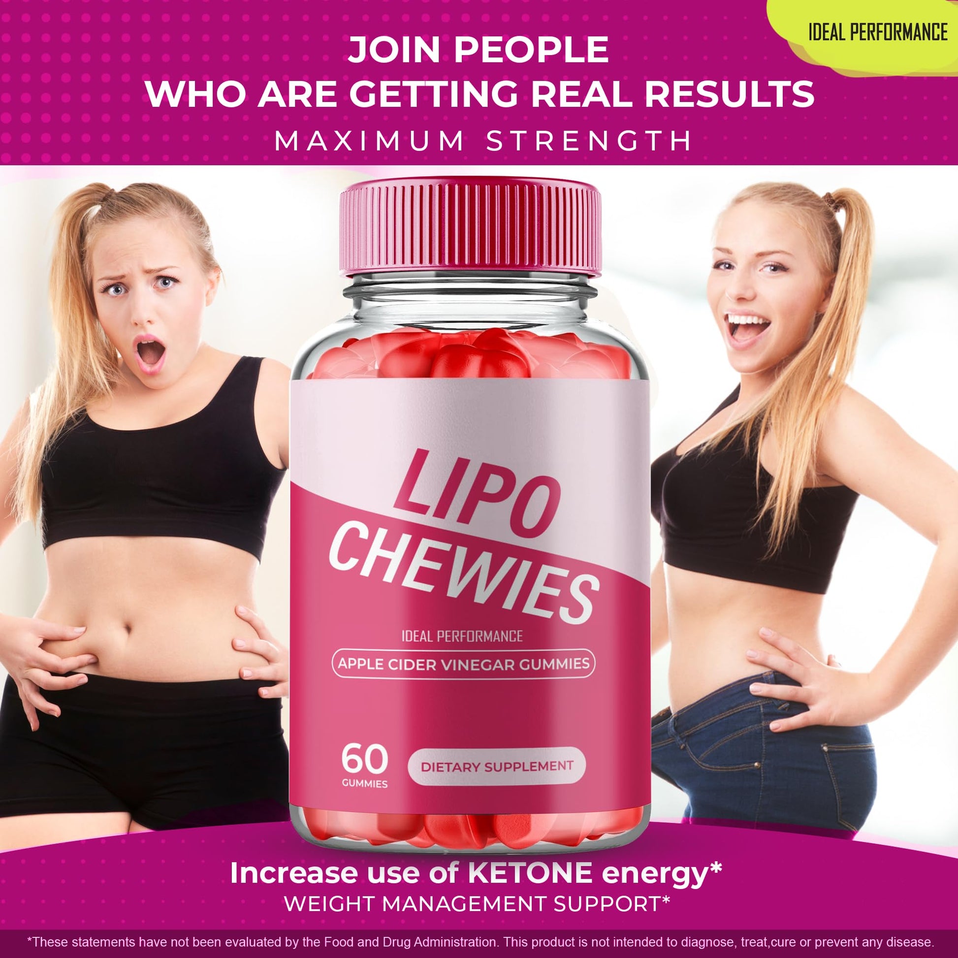 Paquete suplemento Lipo Chewies 180 gomitas para 3 meses consumo