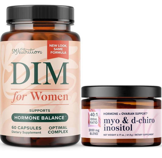 Paquete suplemento mio-inositol y DIM para mujeres equilibrio hormonal