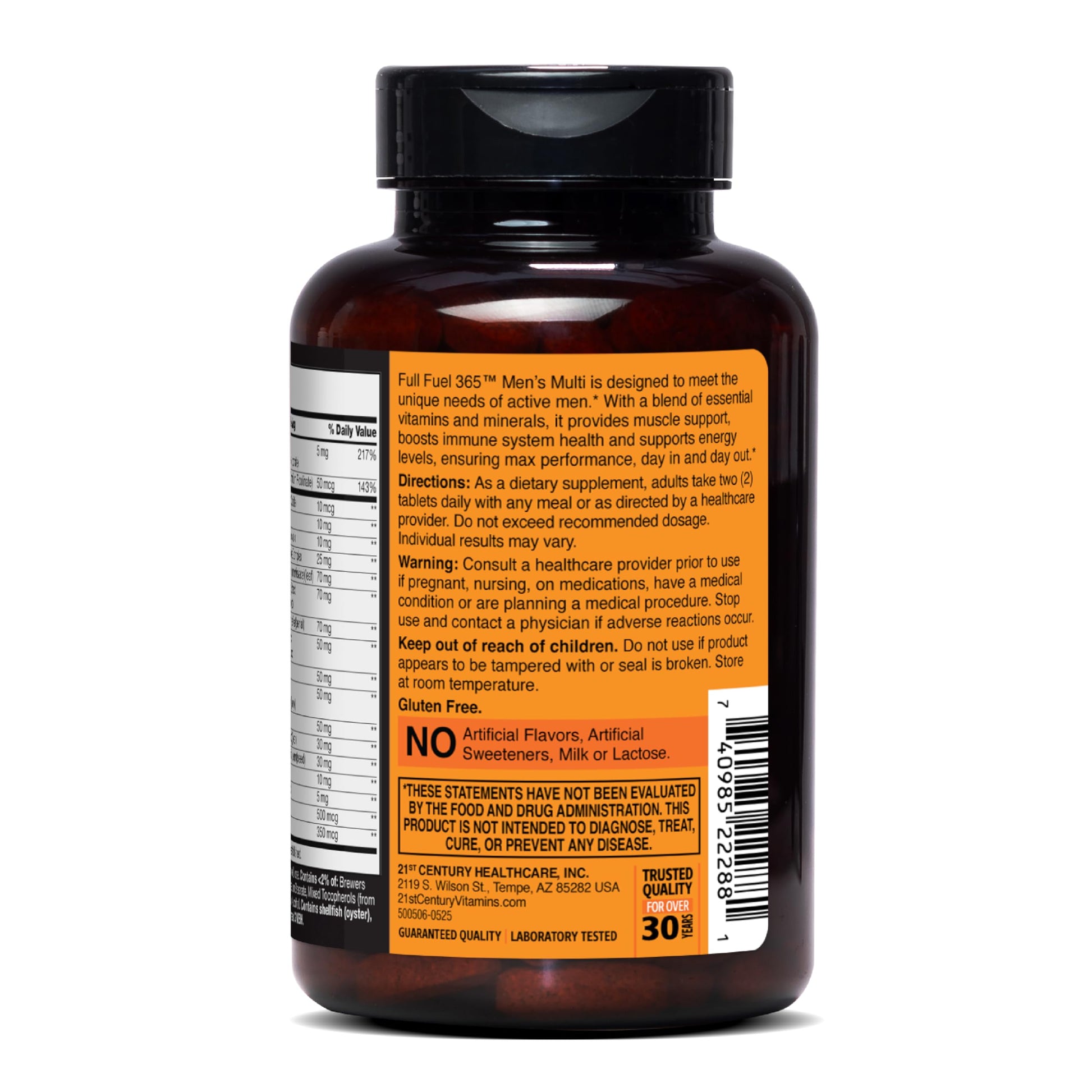 Paquete de suplemento multivitamínico para hombres