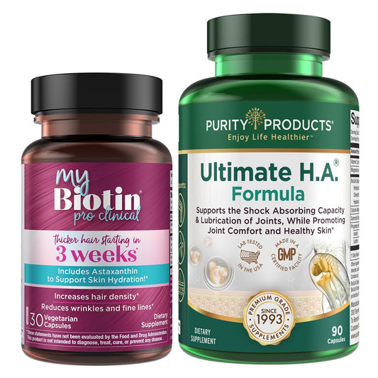 Paquete suplemento MyBiotin ProClinical y Ultimate H.A. Purity Products