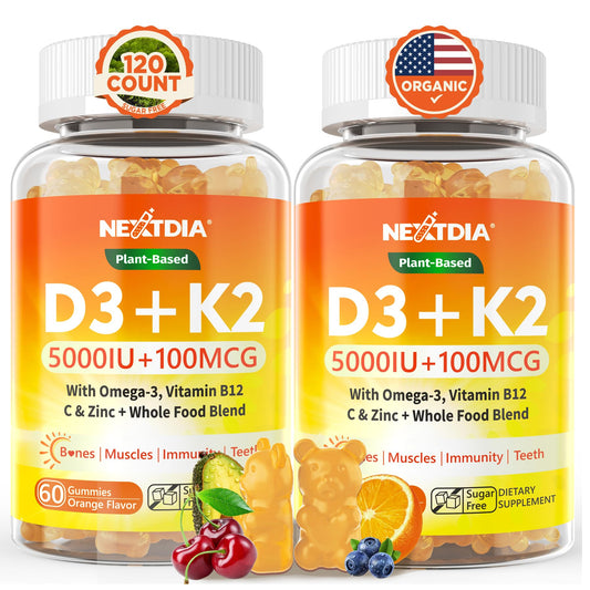 Paquete suplemento Nextdia Vitamina D3 K2 orgánico 60 unidades
