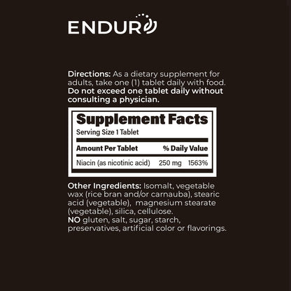 Paquete frontal suplemento niacina Endurance Products